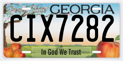 GA license plate CIX7282