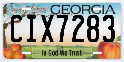 GA license plate CIX7283