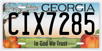 GA license plate CIX7285