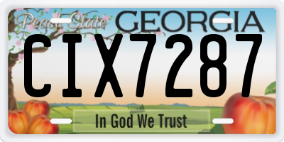 GA license plate CIX7287