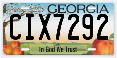 GA license plate CIX7292