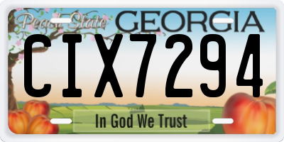 GA license plate CIX7294