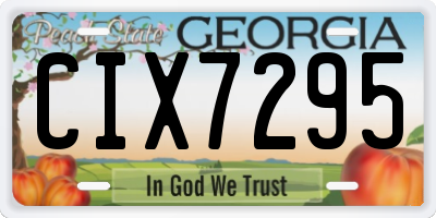 GA license plate CIX7295