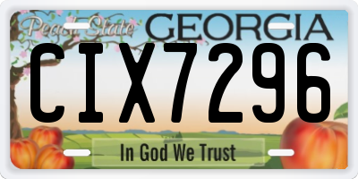 GA license plate CIX7296