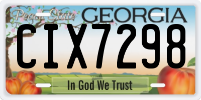 GA license plate CIX7298
