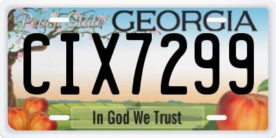 GA license plate CIX7299