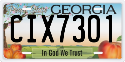 GA license plate CIX7301