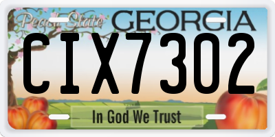 GA license plate CIX7302