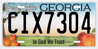 GA license plate CIX7304
