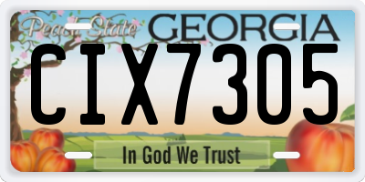 GA license plate CIX7305