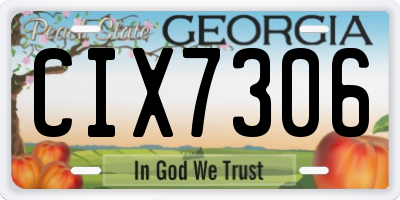 GA license plate CIX7306