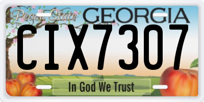 GA license plate CIX7307