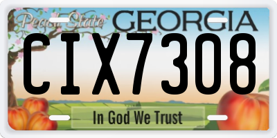 GA license plate CIX7308
