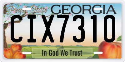 GA license plate CIX7310
