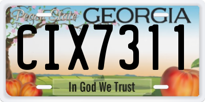 GA license plate CIX7311
