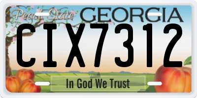 GA license plate CIX7312