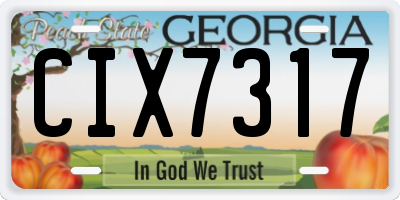 GA license plate CIX7317