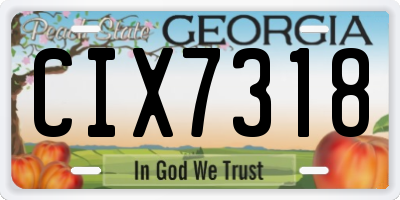 GA license plate CIX7318
