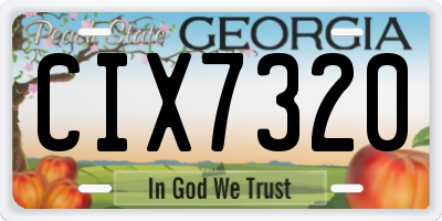 GA license plate CIX7320