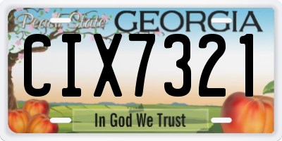 GA license plate CIX7321