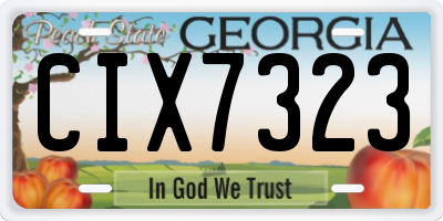 GA license plate CIX7323