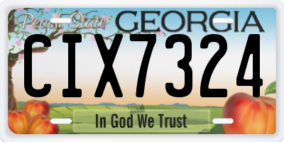 GA license plate CIX7324