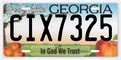GA license plate CIX7325