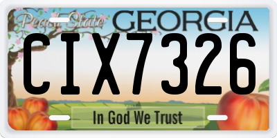 GA license plate CIX7326