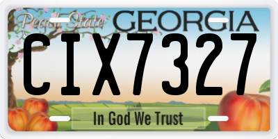 GA license plate CIX7327