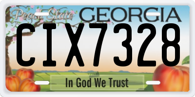 GA license plate CIX7328