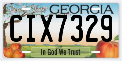 GA license plate CIX7329