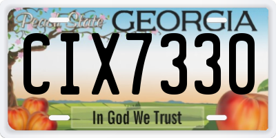 GA license plate CIX7330