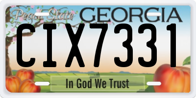 GA license plate CIX7331
