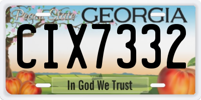 GA license plate CIX7332