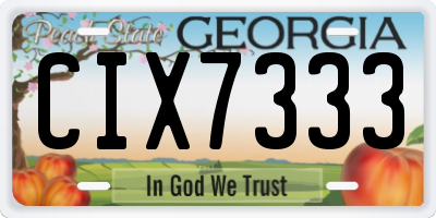GA license plate CIX7333