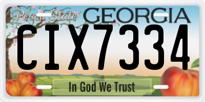 GA license plate CIX7334