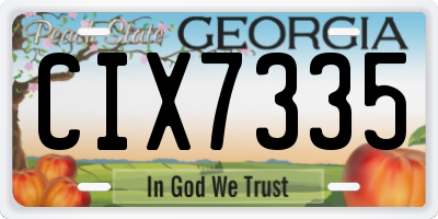 GA license plate CIX7335
