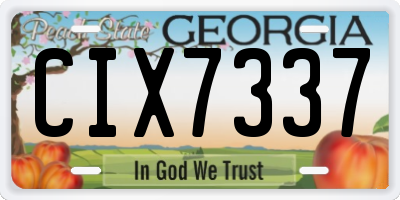 GA license plate CIX7337