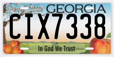 GA license plate CIX7338