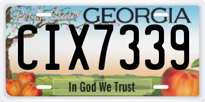 GA license plate CIX7339