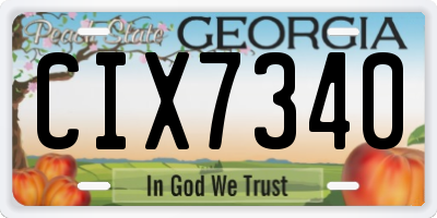 GA license plate CIX7340