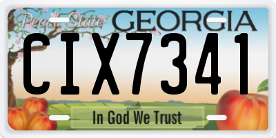 GA license plate CIX7341