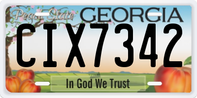 GA license plate CIX7342