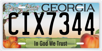 GA license plate CIX7344