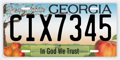 GA license plate CIX7345