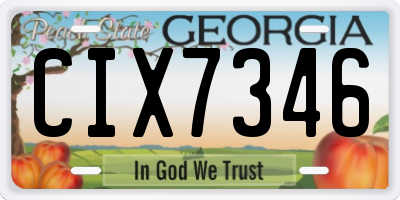 GA license plate CIX7346