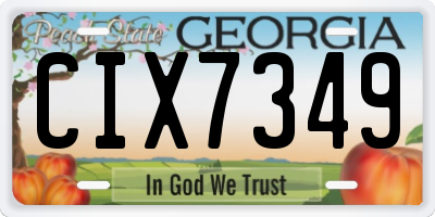 GA license plate CIX7349