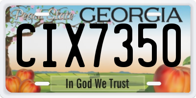 GA license plate CIX7350