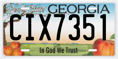 GA license plate CIX7351