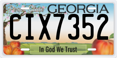 GA license plate CIX7352